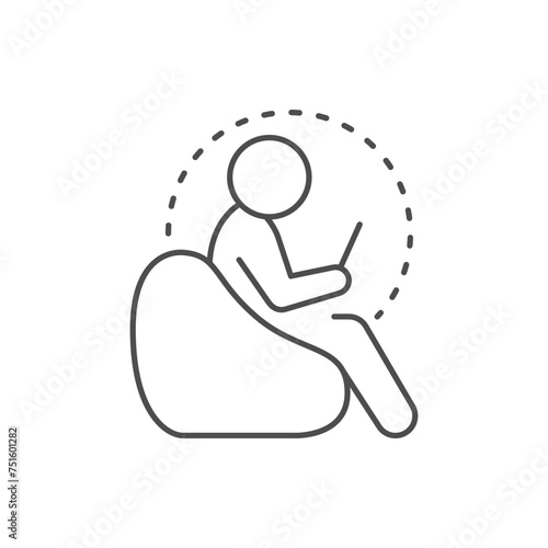 Person in comfort zone line icon