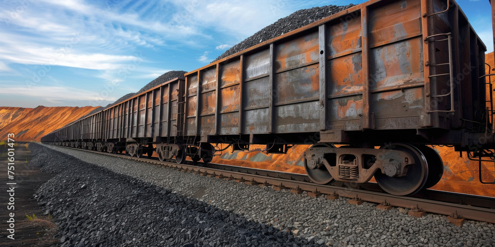 Obraz premium Abandoned Train Car Rusting on Desert Tracks with Red Rock Background