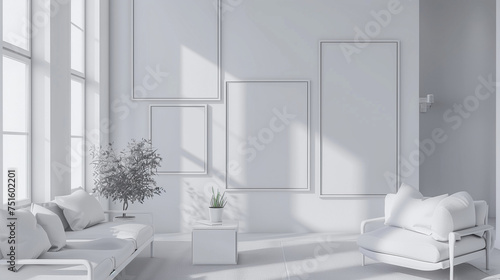 white living room with armchair