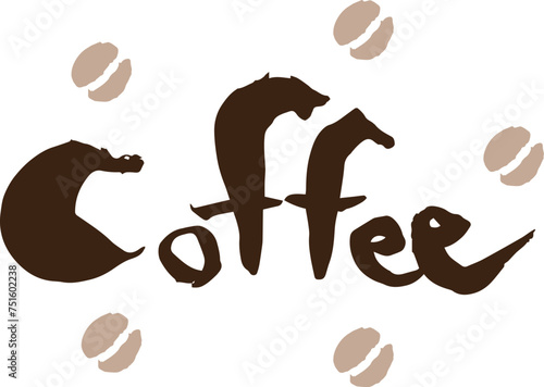 筆で描いたcoffee
