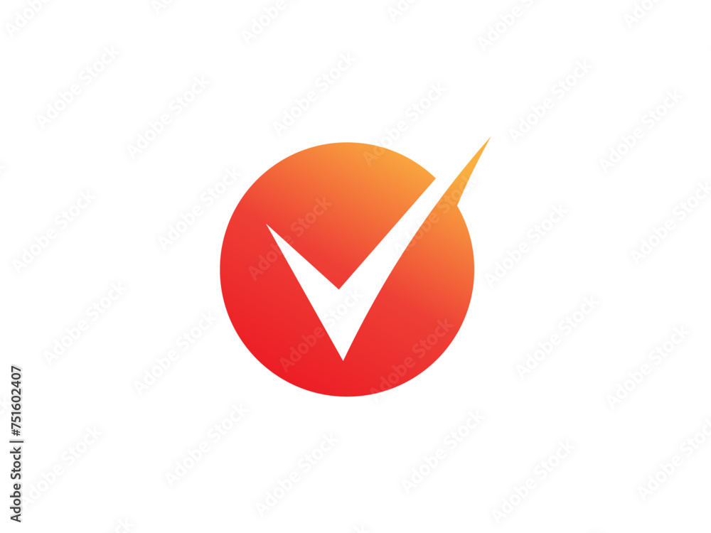 Letter V with check mark logo icon design template elements Letter V with check mark logo icon design template elements