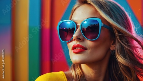 Fashion model wearing color pop sunglass