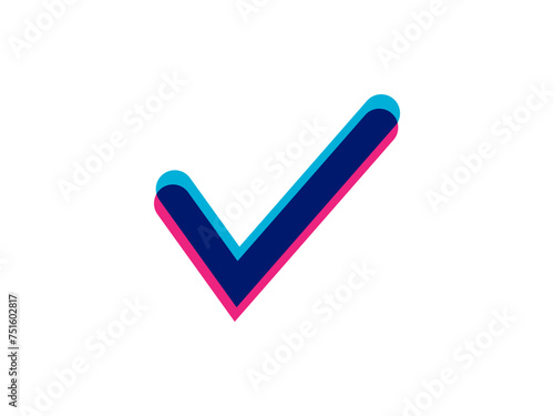 Letter V with check mark logo icon design template elements