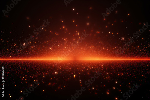 A dark background with a bright orange star field. The stars are scattered all over the background, creating a sense of depth and movement