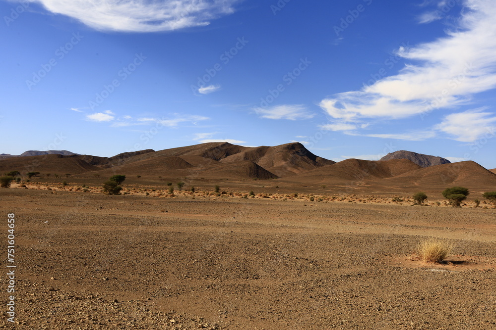 View on a mountain in the Haut Atlas Oriental National Park located in Morocco.