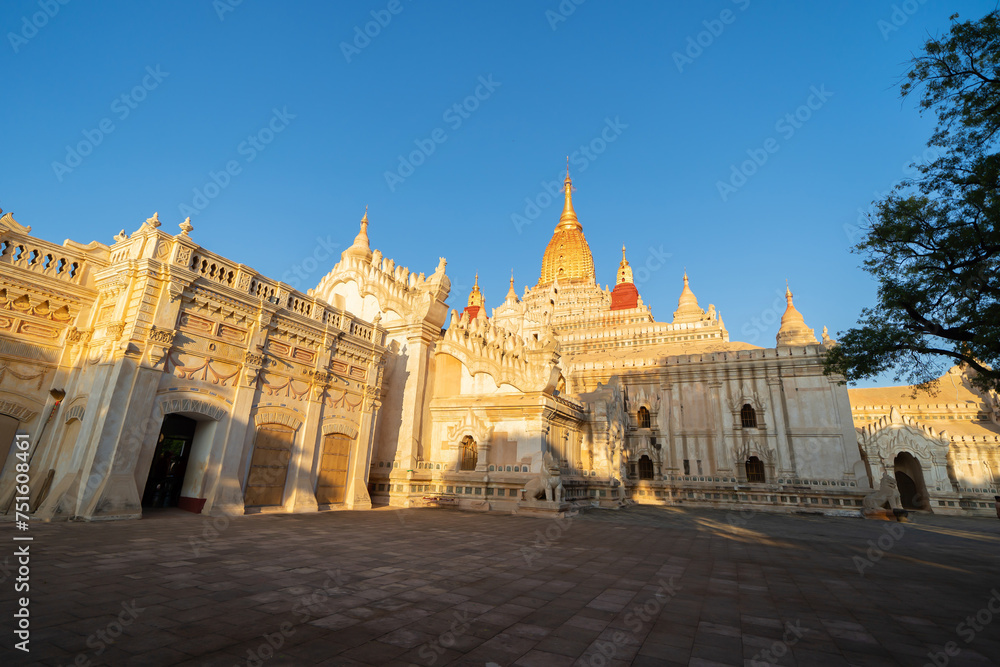 Burmese temples of Bagan City from a balloon, unesco world heritage with forest trees, Myanmar or Burma. Tourist destination. Burmese temples of Bagan City from a balloon, unesco world heritage with forest trees, Myanmar or Burma. Tourist destination.