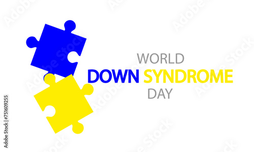 Down Syndrome World Day puzzle, vector art illustration.
