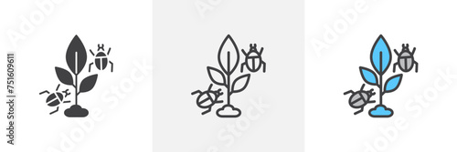 Pest Plant Isolated Line Icon Style Design. Simple Vector Illustration