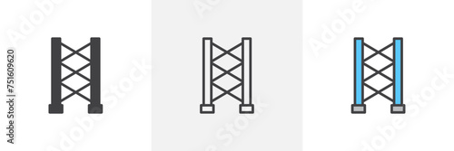 Scaffolding Isolated Line Icon Style Design. Simple Vector Illustration