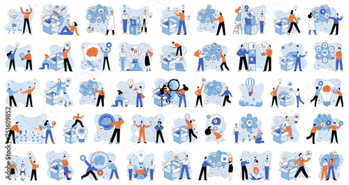 Out of the box idea vector illustration. Out-of-the-box strategies pave road to success in project development Success is destination journey through out-of-the-box education The process discovery
