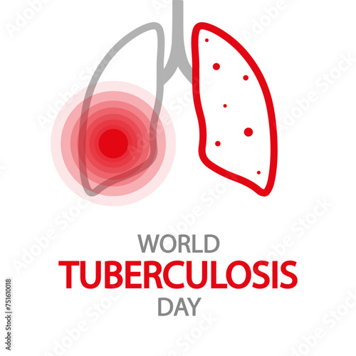 TB Day World sick lung, vector art illustration.