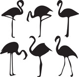 set of flamingo silhouettes