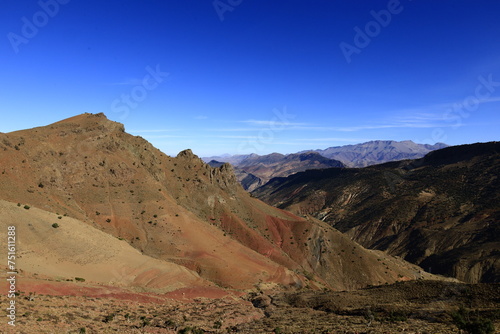 View on a mountain in the High Atlas is a mountain range in central Morocco  North Africa  the highest part of the Atlas Mountains
