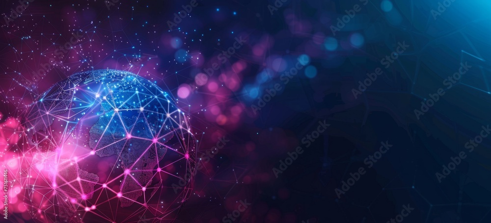 connected technology sphere abstract background Generative AI connected technology sphere abstract background Generative AI