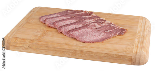 smoked beef tongue on wooden board