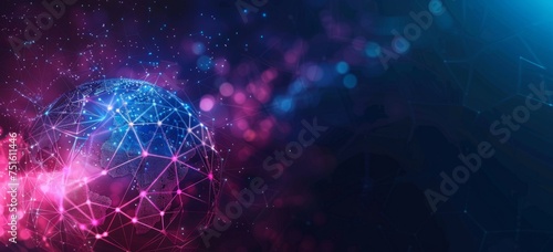 connected technology sphere abstract background Generative AI