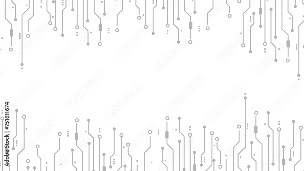 Naklejka premium Abstract Technology Circuit board background. Grey white Abstract technology background. Digital technology with plexus background and space for your text 