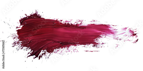 Dark red ink brush stroke, Dark red brush splashes isolated on transparent png. photo