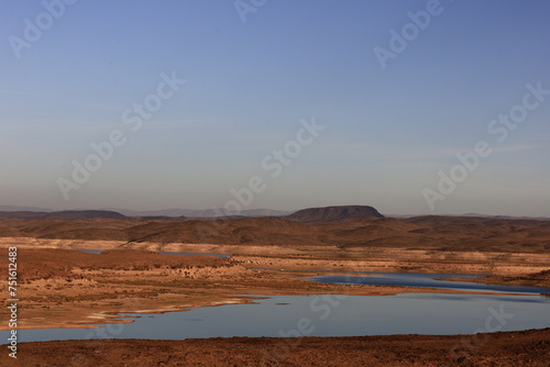 View on a mountain in the High Atlas which is a mountain range in central Morocco, North Africa, the highest part of the Atlas Mountains