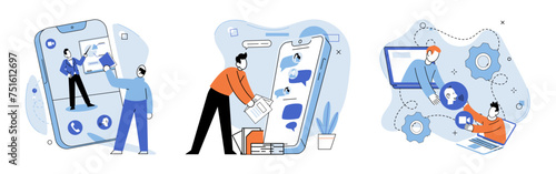 Data analysis. Vector illustration. Effective information management is essential for organizing and analyzing data efficiently Market analysis and analytics provide valuable insights into customer