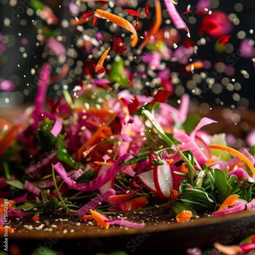 fresh vegetable salad background close up.