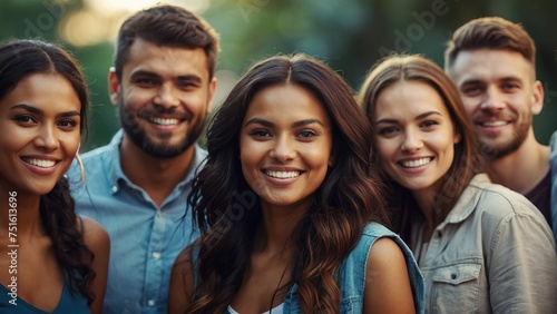 Multi ethnic large group of people photo