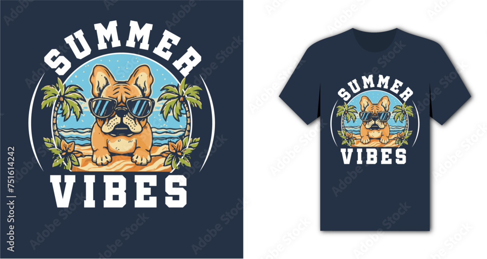 Cool summer vibes dog t-shirt Cool summer vibes dog t-shirt