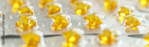 little yellow stars packed in a blister as a vitamins for supplementation 