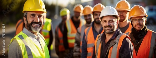 Group of workers show themselves as a team photo