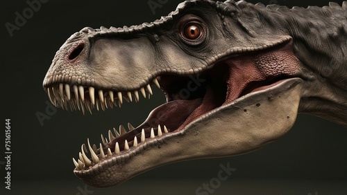 tyrannosaurus rex dinosaur _The closeup view of an opened mouth dinosaur was a clue in the murder case.   © Jared