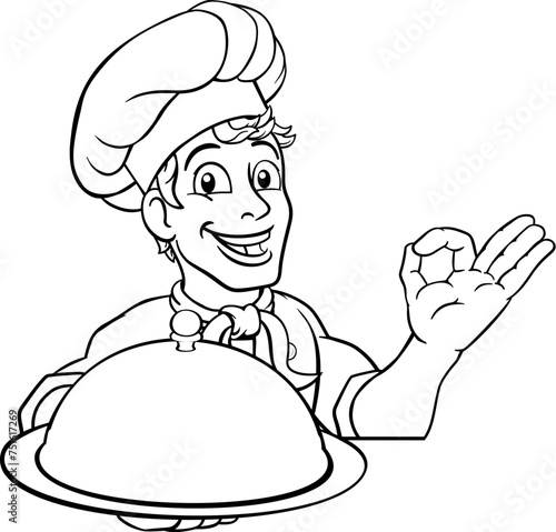 A chef cook or baker man ca...