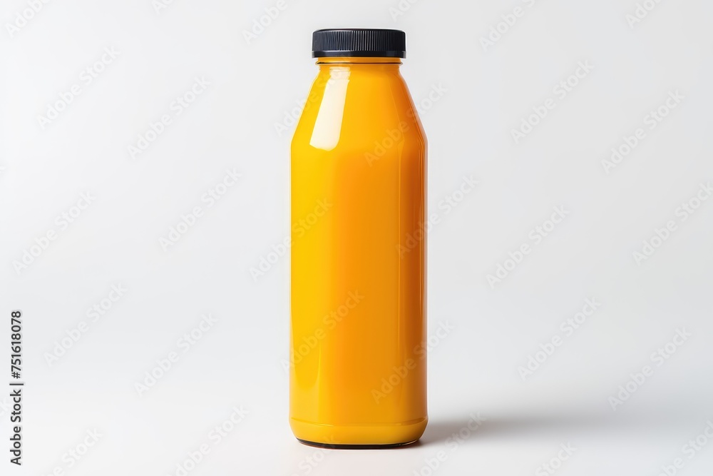 Bottle of fresh orange juice and isolated on white background Bottle of fresh orange juice and isolated on white background