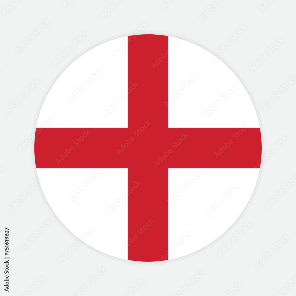 Obraz premium England national flag vector icon design. England circle flag. Round of England flag.