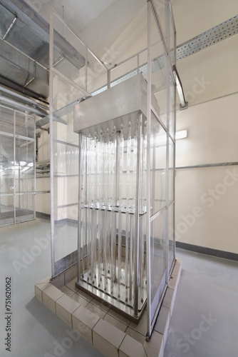 Fotografie Unused special blocks comprising plurality of tubes, lamps emitting UV in range