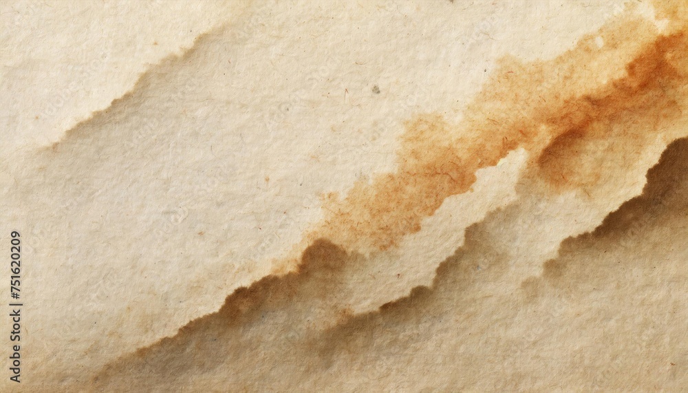 Close-up of aged paper with brown coffee stains. Close-up of aged paper with brown coffee stains.