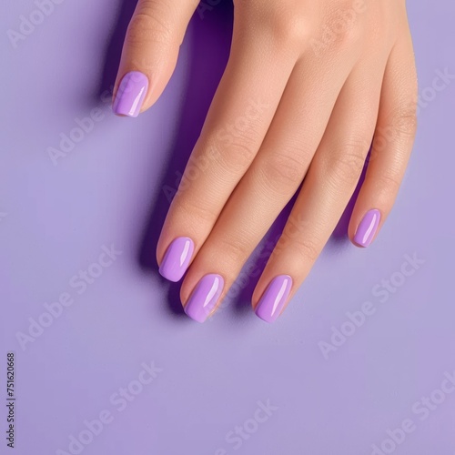 nails covered with gel polish.