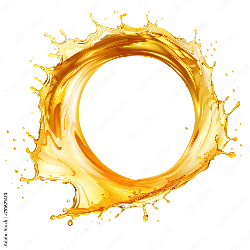 Yellow beer, oil or juice splash. Realistic liquid beverage swirl isolated on transparent background Yellow beer, oil or juice splash. Realistic liquid beverage swirl isolated on transparent background