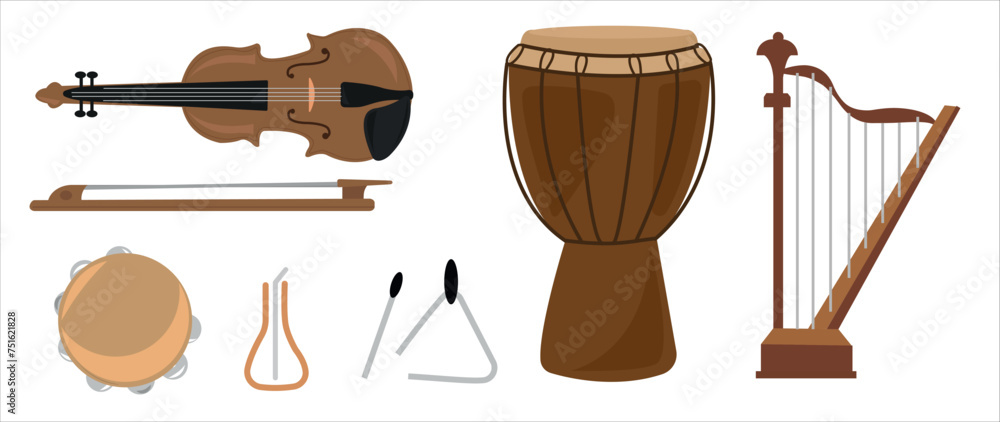 Sound Instruments Drawing Musical instruments vector. Music instrument hand drawing vector ...