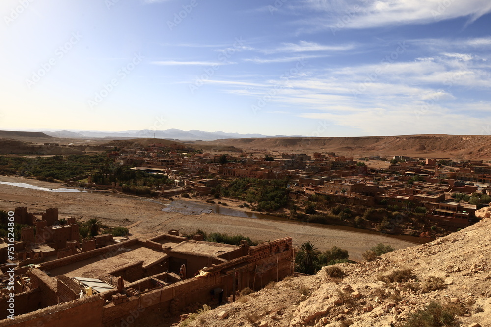 Aït Benhaddou is a historic ksar ,fortified village, along the former caravan route between the Sahara and Marrakesh in Morocco
