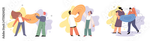 Social distance vector illustration. The social distance concept explores societal impact physical separation Keeping distant from others can lead to social issues Avoiding crowded areas is essential