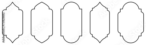 Set of outline Islamic door and window shapes. Vector illustration, EPS10 photo