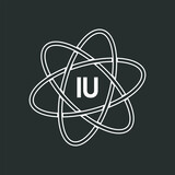 IU letter logo design on white background. IU logo. IU creative initials letter Monogram logo icon concept. IU letter design