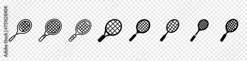 Badminton icon, Badminton racquets icon, badminton racquets or rackets icon, Badminton bat for hitting shuttlecocks in indoor sports, Badminton Flat Icon  photo