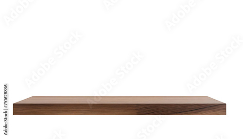 Elegant wooden shelf on a transparent background