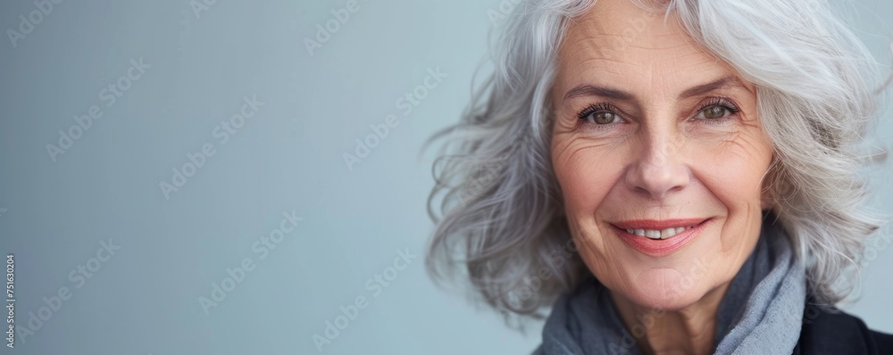 Old woman smile on color background Old woman smile on color background