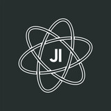 JI letter logo design on white background. JI logo. JI creative initials letter Monogram logo icon concept. JI letter design