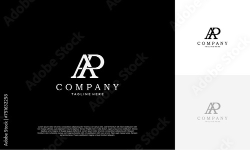 AP or PA initials logo design initial letter logo creative luxury logo template