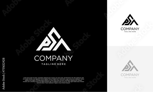 initial PSA triangle Letter Logo Design triangle Monogram Icon Vector Template photo