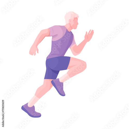 Male in motion, running in sportswear. © Alina
