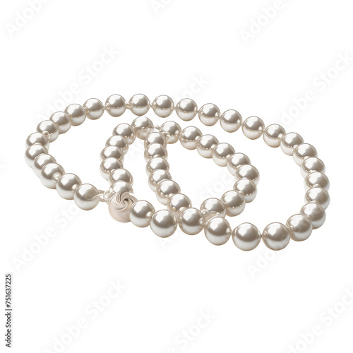 String of pearls isolated on transparent background